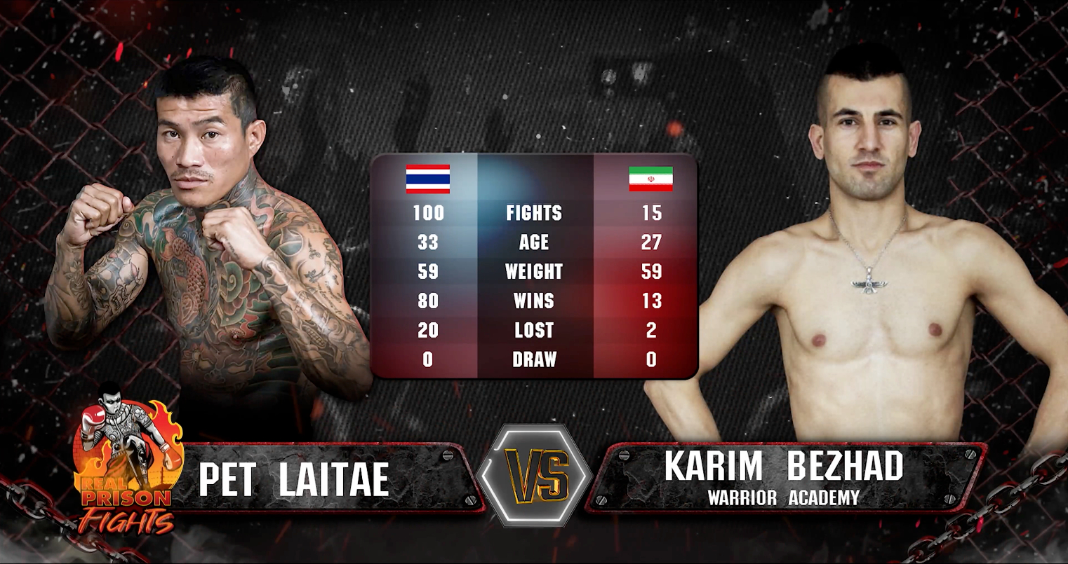 Real Prison Fights at Kao Prik Prison,Korat March 30, 2023 PET LAITAE VS KARIM BEHZAD WARRIOR ACADEMY [Iran]